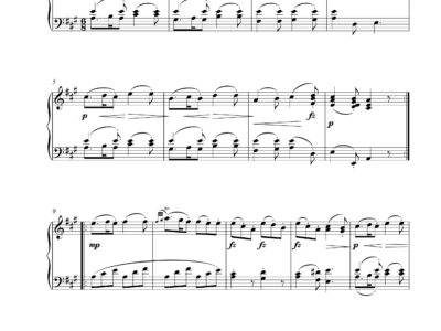 Klaviersonate Nr. 11 (Wolfgang Amadeus Mozart) KV331 (300i) <h4>Andante Grazioso · Menuetto · Rondo (Alla Turca)</h4>