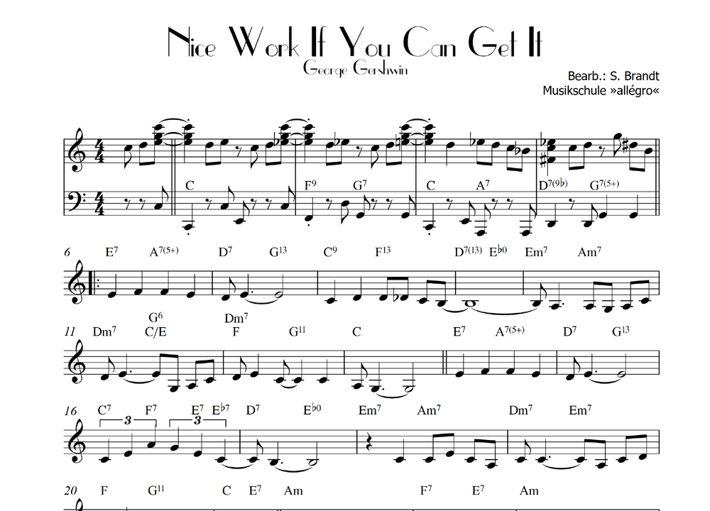 Nice Work If You Can Get It George Gershwin