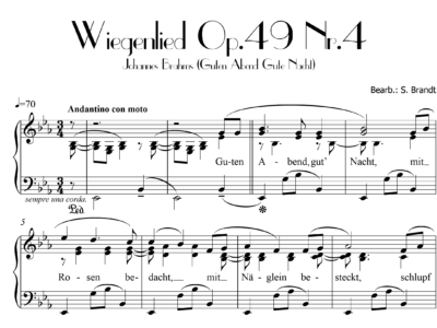 Guten Abend, Gut Nacht (Wiegenlied Op. 49 Nr. 4) Johannes Brahms