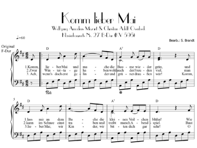 Komm lieber Mai (Sehnsucht nach dem Frühlinge) W. A. Mozart & C. A. Overbeck